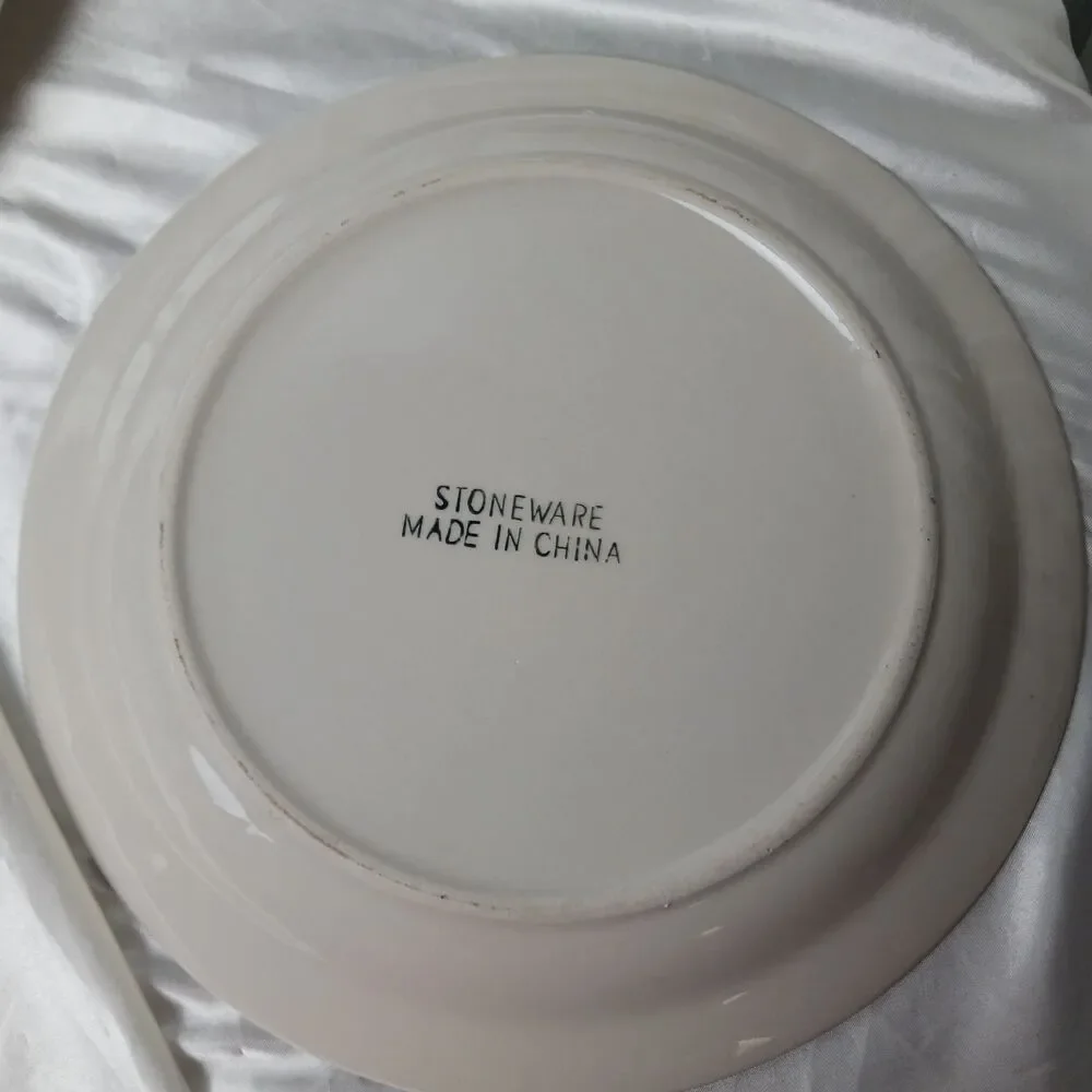 LET IT SNOW CERAMIC SNOWMAN DINNER/BREAD PLATE SET FOR 2